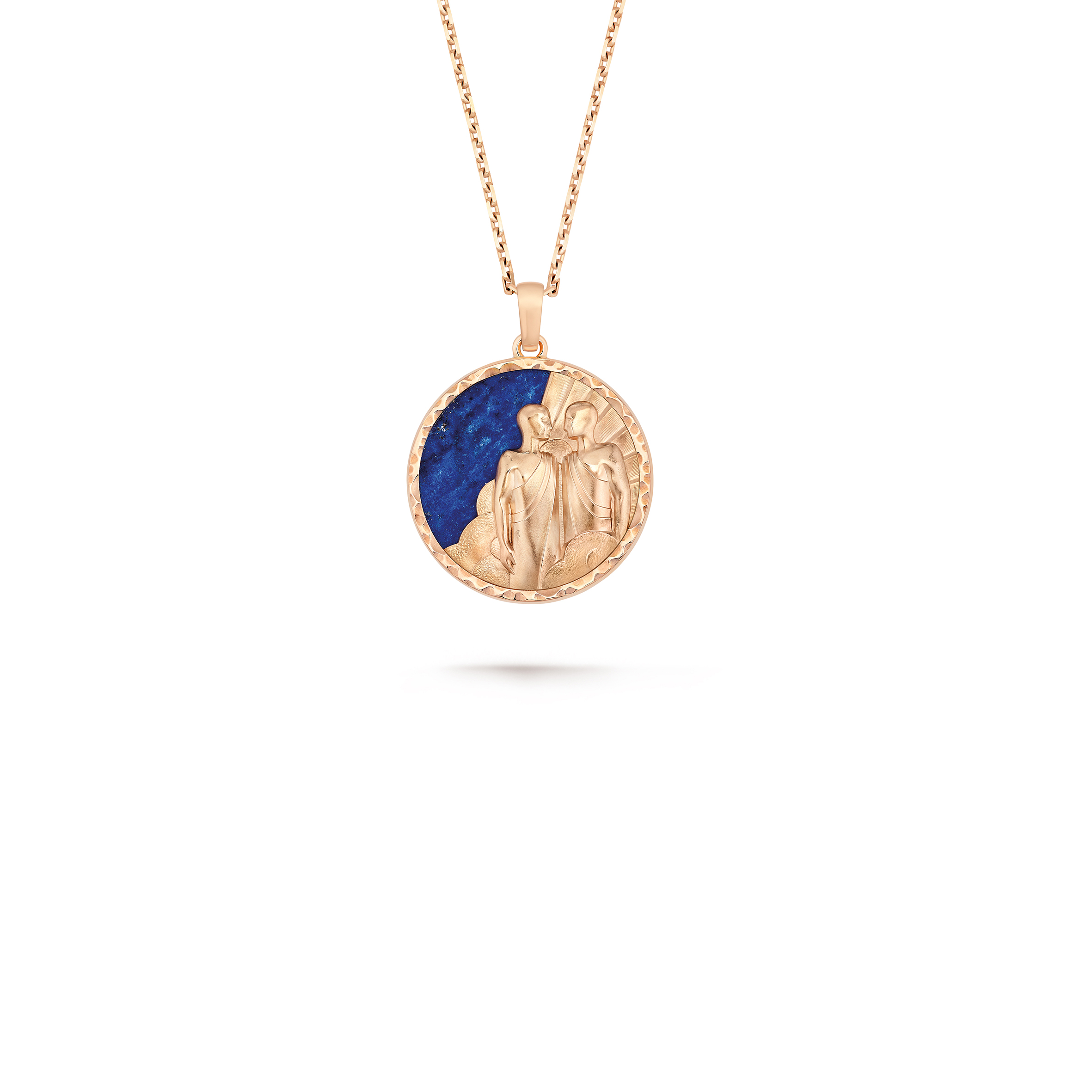 VAN CLEEF ARPELS ZODIAQUE LONG NECKLACE GEMINORUM (GEMINI) - ROSE GOLD, LAPIS LAZULI    VCARP9RD00